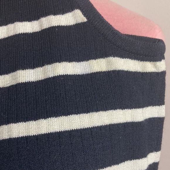 St. John Sport by Marie Gray Black Striped Polo Sweater - Picture 7 of 11
